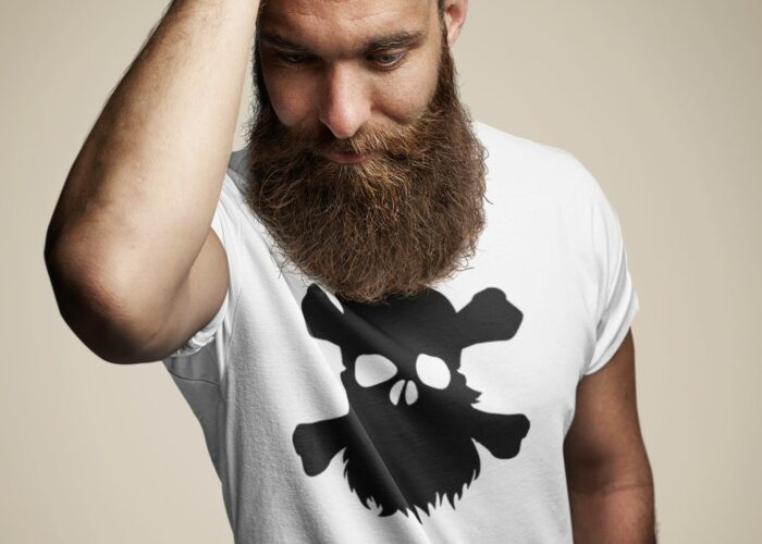 T-shirt tête de mort barbue